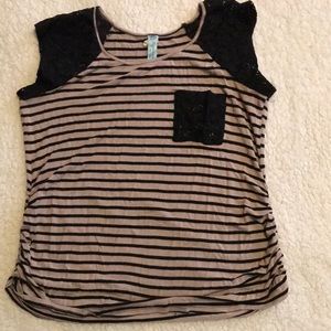 Espresso black and dark pink shirt